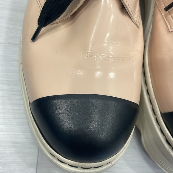 Marni Spring 2018 Nude/Blush and Black Leather Cap Toe Oxford Platforms Size 40 - Picture 4 of 16